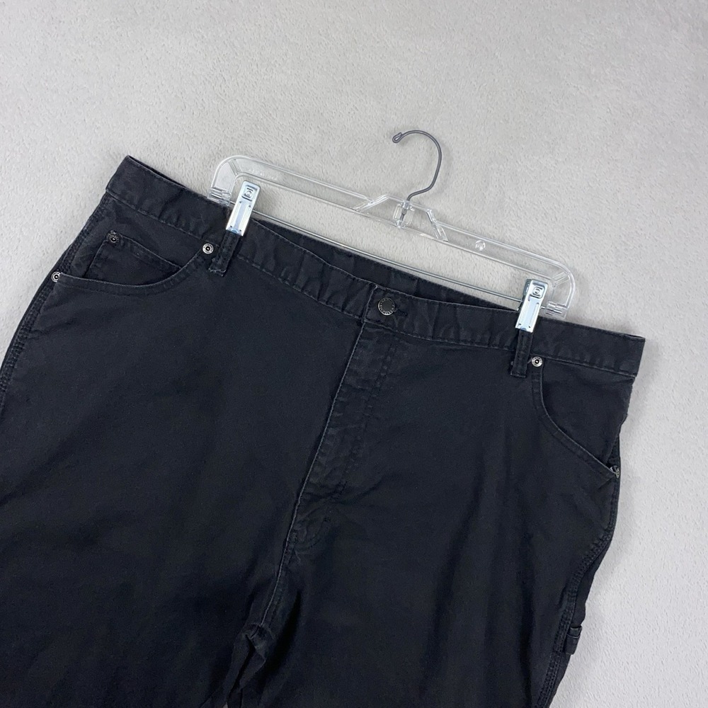 Vintage Dickies Canvas Carpenter Pants 42x29 Black Regular Fit Dungarees READ